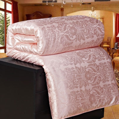 New Natural/Mulberry Luxury Silk Comforter Duvet Hand-made Twin Queen King Full size Blanket Quilt jacquard Bedding in Filler