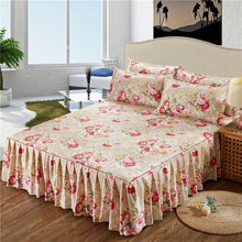 Load image into Gallery viewer, 1pc Thickened Sanding Bedspread Wedding Fitted Sheet Cover Soft Non-Slip King Queen Bed Skirt
