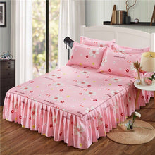 Load image into Gallery viewer, 1pc Thickened Sanding Bedspread Wedding Fitted Sheet Cover Soft Non-Slip King Queen Bed Skirt
