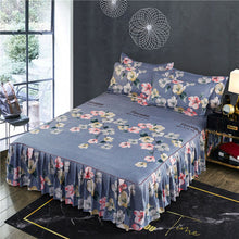 Load image into Gallery viewer, 1pc Thickened Sanding Bedspread Wedding Fitted Sheet Cover Soft Non-Slip King Queen Bed Skirt
