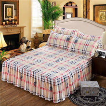 Load image into Gallery viewer, 1pc Thickened Sanding Bedspread Wedding Fitted Sheet Cover Soft Non-Slip King Queen Bed Skirt

