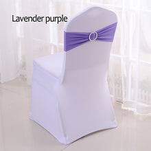Load image into Gallery viewer, 50pcs/lot Stretch Lycra Spandex Chair Covers Bands With Buckle Slider For Wedding Decorations Wholesale Chair Sashes Bow
