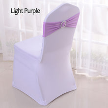 Load image into Gallery viewer, 50pcs/lot Stretch Lycra Spandex Chair Covers Bands With Buckle Slider For Wedding Decorations Wholesale Chair Sashes Bow
