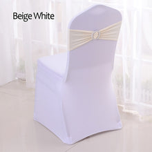 Load image into Gallery viewer, 50pcs/lot Stretch Lycra Spandex Chair Covers Bands With Buckle Slider For Wedding Decorations Wholesale Chair Sashes Bow
