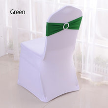 Load image into Gallery viewer, 50pcs/lot Stretch Lycra Spandex Chair Covers Bands With Buckle Slider For Wedding Decorations Wholesale Chair Sashes Bow
