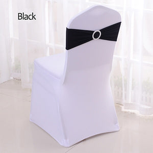 50pcs/lot Stretch Lycra Spandex Chair Covers Bands With Buckle Slider For Wedding Decorations Wholesale Chair Sashes Bow