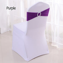 Load image into Gallery viewer, 50pcs/lot Stretch Lycra Spandex Chair Covers Bands With Buckle Slider For Wedding Decorations Wholesale Chair Sashes Bow
