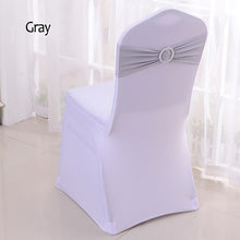 Load image into Gallery viewer, 50pcs/lot Stretch Lycra Spandex Chair Covers Bands With Buckle Slider For Wedding Decorations Wholesale Chair Sashes Bow
